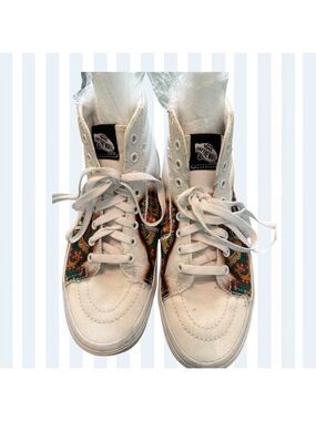 Vans Off The Wall Sk8Hi High Tops Lightning Bolt Sole Multicolor Paisley 9.5W 8M